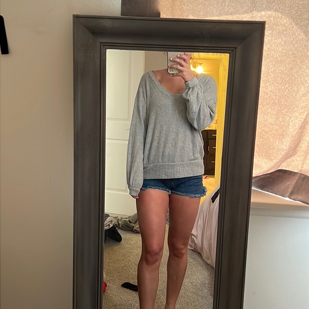 Waffle knit sweater